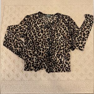Wild Fable Animal Print Button-Up Top Size Medium
